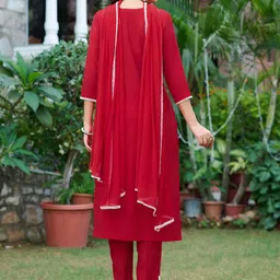 Moda Rapido Women Floral Regular Kurta with Trousers & With Dupatta image 2