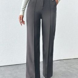 Next One Women Smart Straight Fit High-Rise Easy Wash Pleated Trousers-picture-34