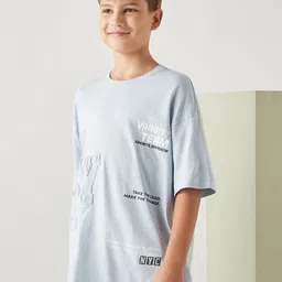 max Boys Typography Printed Extended Sleeves T-shirt-image-10