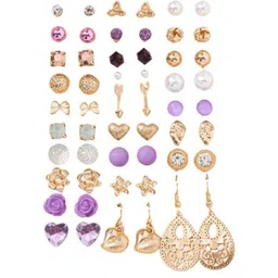 TheVineGirl Gold Plated Jewellery For Women/Girls Multicolor Earrings Combo of 30 Pairs image 4