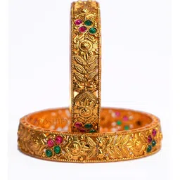 poshify Luxury Gold Plated Pure Brass Bangles 2358-2037 Stylish Traditional Bangle-picture-13