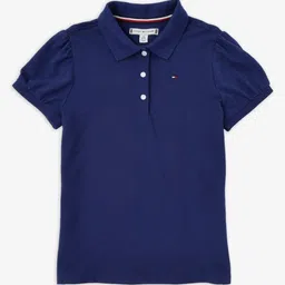 Tommy Hilfiger Girls Polo Collar Cotton T-shirt-image-91
