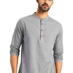 BHUVIKOO Mandarin Collar Roll Up Sleeves Kurta-picture-17