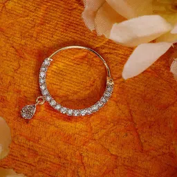 Opal Touch Gold-Plated Cubic Zirconia Studded Ring Nosepin-picture-20