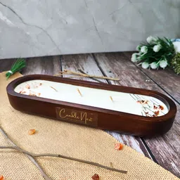 Candle Nest Brown & White Teakwood Forest Essence Scented Jar Candle-picture-37