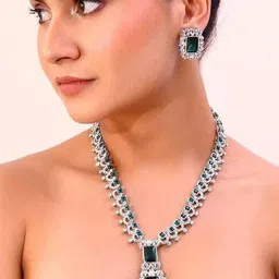 Gyaan Jewels Stone-Studded Necklace and Earrings-picture-34