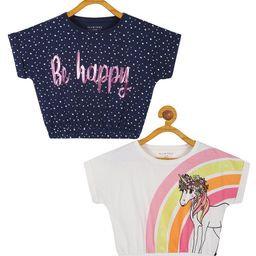 PLUM TREE Print Extended Sleeves Cotton Top-picture-1