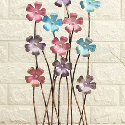 vedas Pink & Blue Textured Metal Curio Showpiece image 1