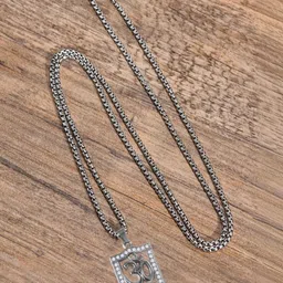 Utkarsh Silver-Plated Square Pendants with Chains image 3