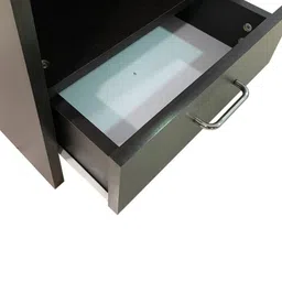 Kawachi Black Wooden Single Drawer Bedside Table image 3