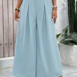 Outzidr Women Pleated Wide Leg Trousers-picture-30