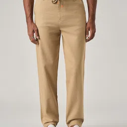 Banana Club Men Linen-Look Cotton Relaxed Fit Cotton Trousers-picture-21