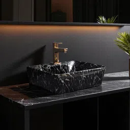 inletcera 2 in 1 Designer Ceramic Wash basin 16x12(M23) (16x12x5)(M23)Tap-1 Wall Hung Basin image 2