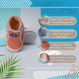 NESKA MODA Unisex Kids Cotton Booties image 4