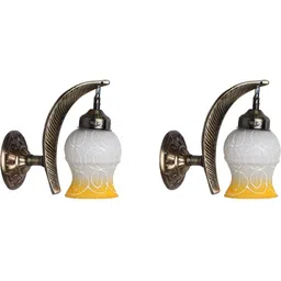 1ST TIME Yellow & White Textured Metal Traditional Wall Lamp-picture-22