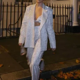 KPOP Embellished Coat & Trousers Set image 1