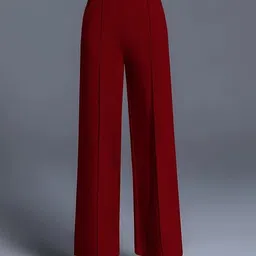 BAESD Women Relaxed Straight Leg Straight Fit High-Rise Trousers-image-74