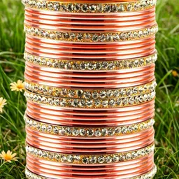 Vidhya Kangan Set Of 32 Gold-Plated Stone-Studded Bangles image 2