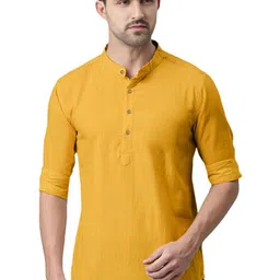 EdinWolf Men Solid Daily Cotton Short Kurta-image-35