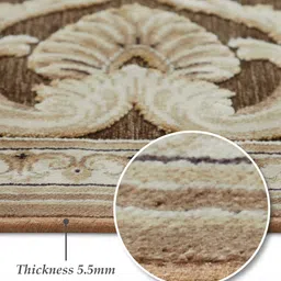 obsessions Brown and Beige Persian 5x7 Feet Machine Made Carpet image 3