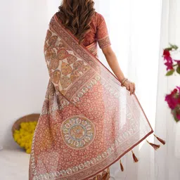 ALMAARI FASHION Ethnic Motifs Pure Cotton Jamdani Saree image 5