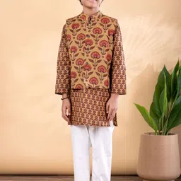 Readiprint Boys Ethnic Motifs Printed Regular Pure Cotton Kurta with Pyjamas-picture-27
