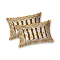 RANG MANIA Brown Ethnic Motifs 144 TC Bedsheet with 2 Pillow Covers image 2