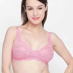 bodyline Bra Medium Coverage Double Layered Non-Wired with Adjustable straps -Lace Bra-picture-17