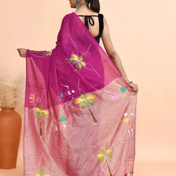 SPRISH Ethnic Motifs Pure Cotton Khadi Saree image 5