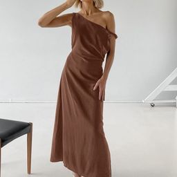 all about you Women Solid One Shoulder Sheath Maxi Dress-picture-36
