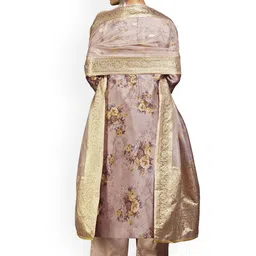 Maroosh Printed Organza Unstitched Dress Material image 3