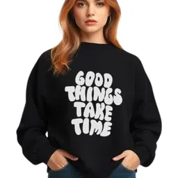 SALUJA FABRICS Women Typography Printed Round Neck Dry Fit Cotton Pullover-image-70