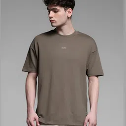 Jack & Jones Men Solid Round Neck Cotton T-shirt image 2