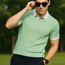 Mast & Harbour Men Striped Polo Collar T-shirt-picture-12