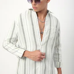 VASTRADO Men Classic Slim Fit Multi Stripes Opaque Striped Casual Shirt-picture-30