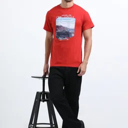 THE BEETEL HOUSE Men Abstract Printed Round Neck Cotton T-shirt image 2