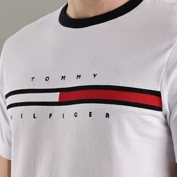 Tommy Hilfiger Brand Logo Embroidered Round Neck Pure Cotton T-Shirt image 5