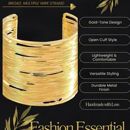 MANSIYAORANGE Gold-Plated Adjustable Cuff Bracelet image 4