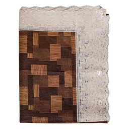 Aura Brown Geometric Anti-Skid Rectangle 6-Seater Table Cover image 3