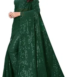 shree shubh enterprise Embellished, Embroidered, Self Design Bollywood Georgette Saree image 3