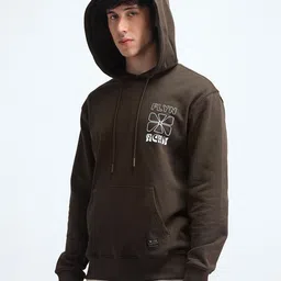 Flying Machine Men Printed Hooded Cotton Sweatshirt image 2