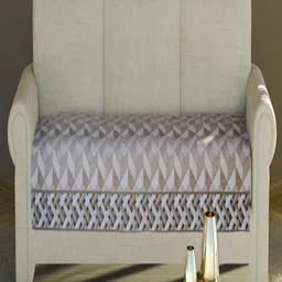 Fashion Throw Beige Checked Velvet 1 Piece Sofa Cover-image-0