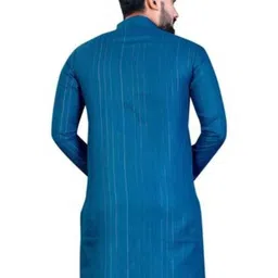 click n buy zankhi hosiery Men Self Design Straight Kurta (Red) image 3