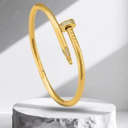 RKB Sales Women Cubic Zirconia Antique Gold-Plated Kada Bracelet-picture-10