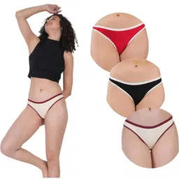 ORLIZEA Pack of 3 Women Low-Rise Cotton Blend Thongs-image-85