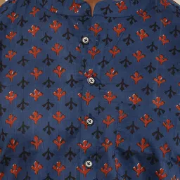 MULTI SHADES Printed Pure Cotton Straight Kurta With Pyjama image 4