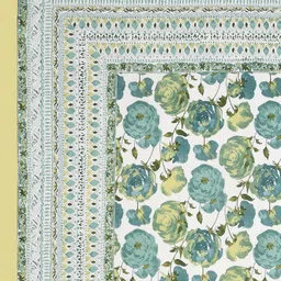 Gulaab Jaipur White & Green Floral 400 TC King Bedsheet with 2 Pillow Covers image 3