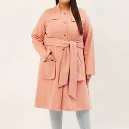 theRebelinme Women Plus Size Pink Fleece Longline Overcoat-picture-22