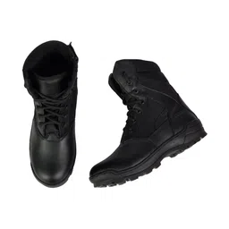 XHUGOY Men Textured Genuine Leather High-Top Hiking Boots image 2