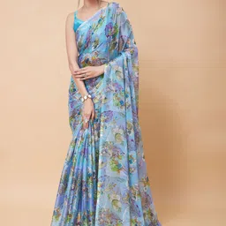 Garden Vareli Daily Floral Printed Pure Chiffon Saree-picture-39